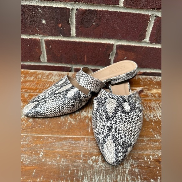 ABLE Joselyene Snakeskin Leather Mules - Picture 7 of 7
